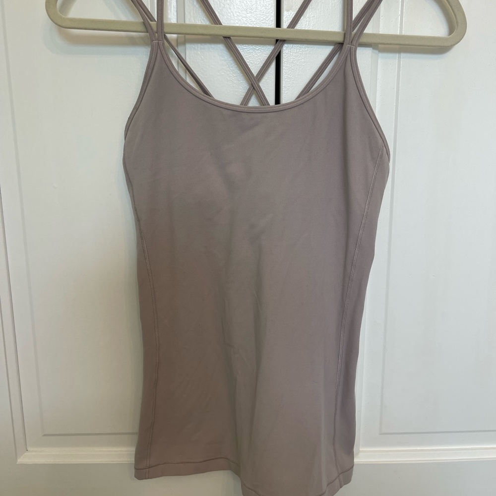 Lululemon Energy Criss Cross Tank with built in shelf bra. Size Small.